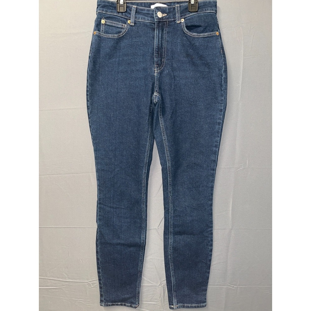H&M Skinny Jeans Womens 8 Blue Denim Cotton Stretch Dark Wash Streetwear Casual